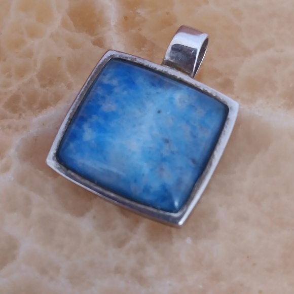 Vintage Barse Lapis Lazuli Sterling Silver Square Pendant - Picture 2 of 11